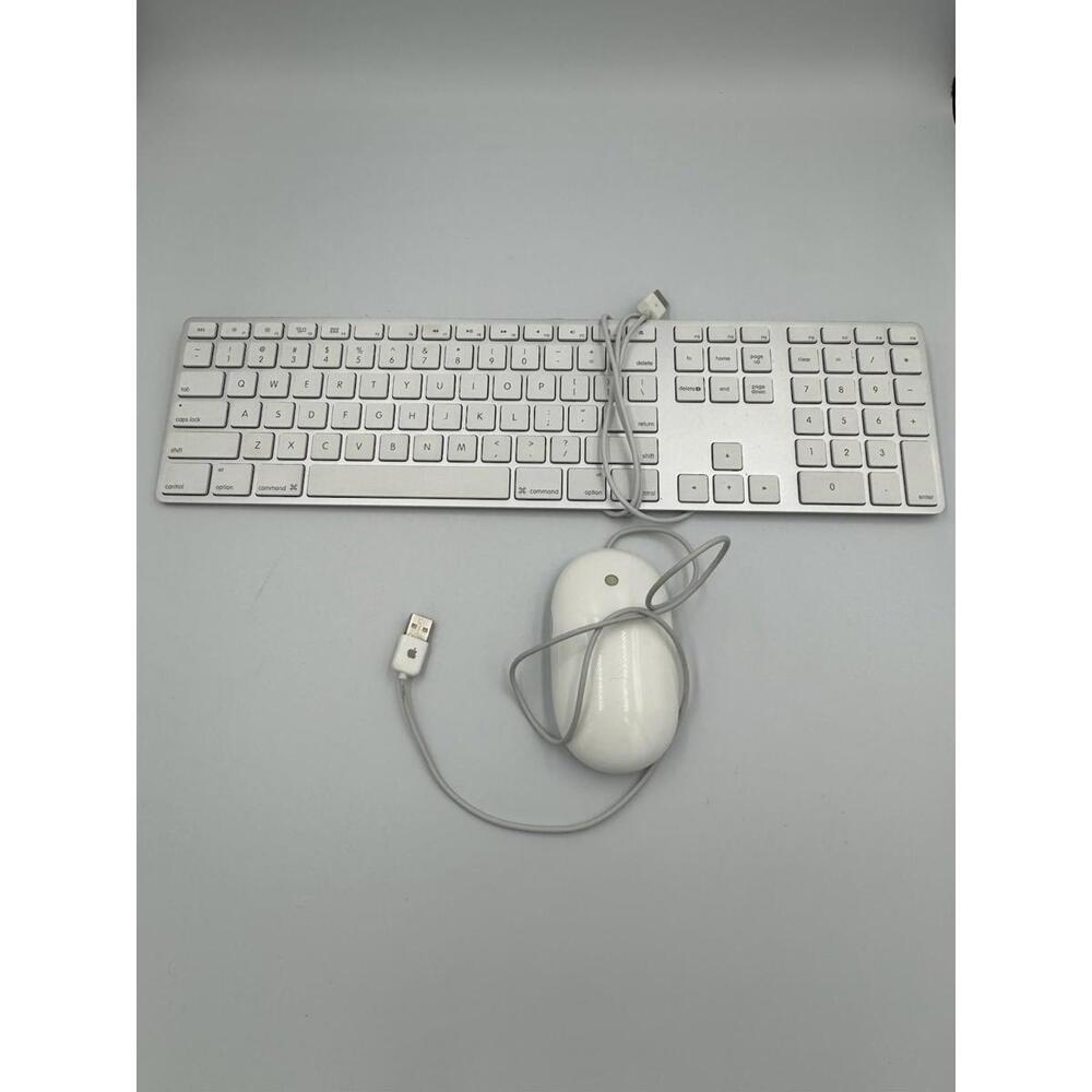 Apple A1234 USB Wired Aluminum Keyboard and Apple A1152 Wired Mighty Mouse Works